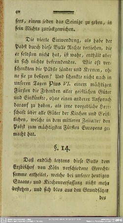 §. 14. [Weitere Einwürfe]