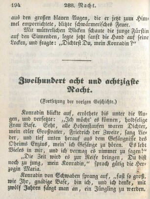 Zweihundert acht und achtzigste Nacht