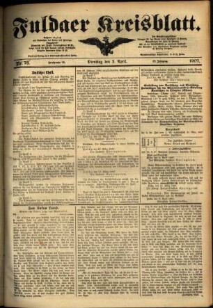 Ausgabe vom Dienstag, den 02. April 1907.