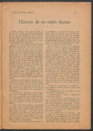 Historia de un mirlo blanco