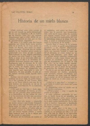 Historia de un mirlo blanco