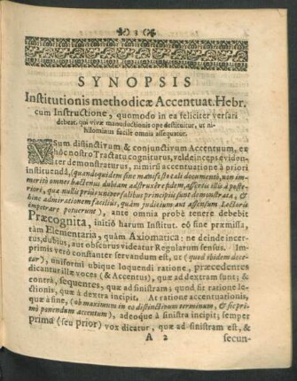 Synopsis Institutionis methodicae Accentuat. Hebr. ...