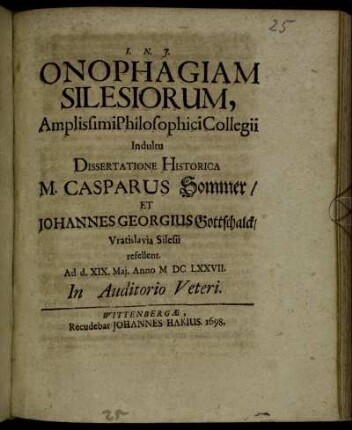 Onophagiam Silesiorum