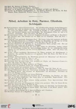 Möbel, Arbeiten in Holz, Marmor, Elfenbein. Schildpatt (Nr. 538-683)