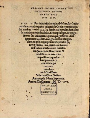 Des. Erasmi Roterodami de duplici Copia uerboru[m] ac rerum Commentarij duo