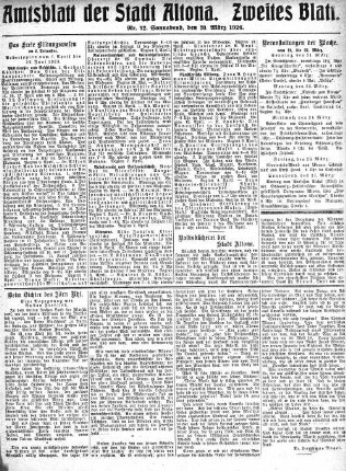 Nummer 12. Zweites Blatt. : Sonnabend, den 20. März 1926
