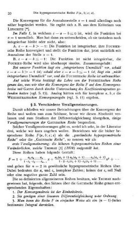 § 3. Verschiedene Verallgemeinerungen.