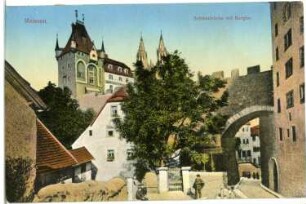 Meißen. Schlossbrücke und Burgtor, Hohlweg