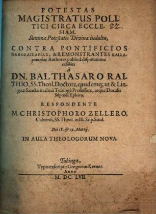 Potestas magistratus politici circa ecclesiam