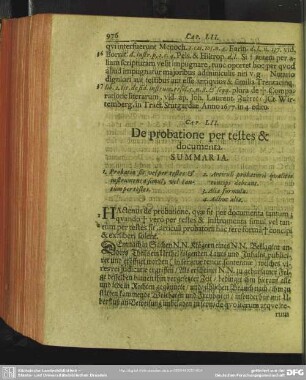 Cap. LII. De probatione per testes & documenta