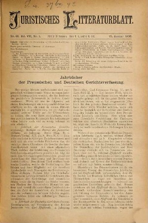 Juristisches Literaturblatt, 7. 1895