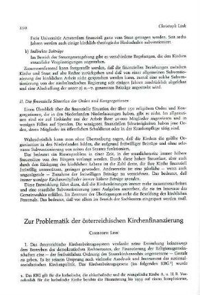 210-214 Zur Problematik der österreichischen Kirchenfinanzierung