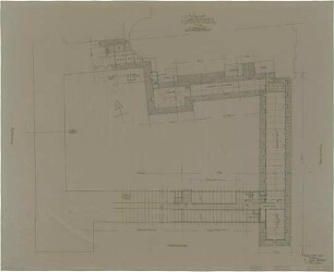Gsaenger, Gustav; München, Theatinerstr.; Bayerisches Kultusministerium, Erweiterung - Vorprojekt Erweiterungsbau (Grundriss 3. OG o. DG Theatinerstr.)