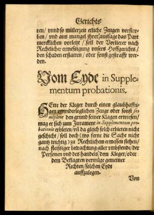 Vom Eyde in Supplementum probationis.