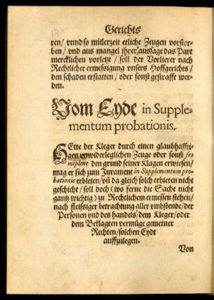 Vom Eyde in Supplementum probationis.