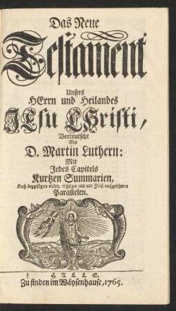 Das Neue Testament Unsers Herrn und Heilandes Jesu Christi