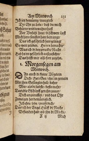 231r-233v, Gebet am Mittwoch