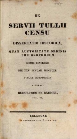De Servii Tullii censu : dissertatio historica