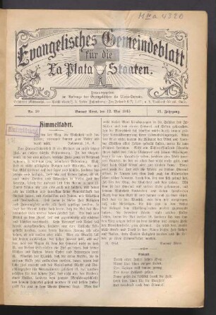 No. 20. 12. Mai 1915. 21. Jahrgang