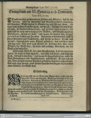 Evangelium am III. Sonntag nach Trinitatis, Luc. XV, 1-10