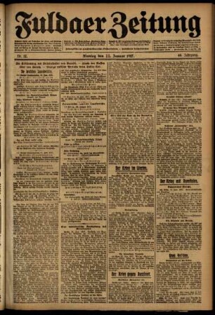 Ausgabe vom Montag, den 22. Januar 1917.