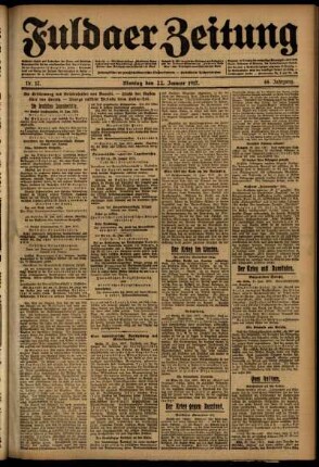 Ausgabe vom Montag, den 22. Januar 1917.