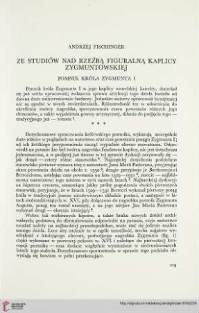 4: Ze studiów nad rzeźbą figuralną kaplicy Zygmuntowskiej : pomnik króla Zygmunta I