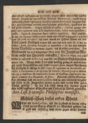 Schluß-Satz dieses ersten Theils