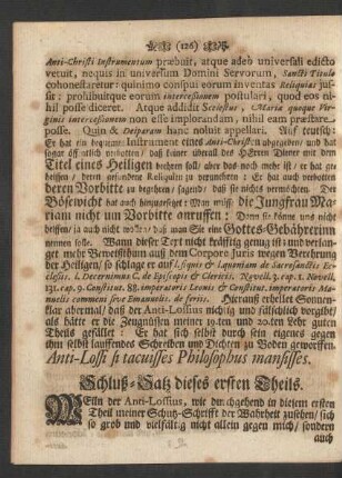 Schluß-Satz dieses ersten Theils