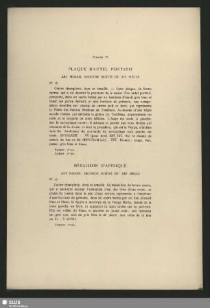 Planche VI Plaque D´Autel Portatif Art Mosan, Seconde Moitié Du XIIe Siécle
