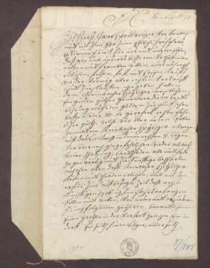 Schuldverschreibung von Hans Jakob Hörd zu Steinbach gegen die Heiligen zu Steinbach