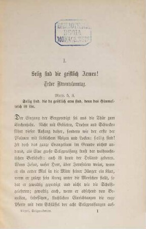 Die Seligpreisungen der Bergpredigt in acht Predigten