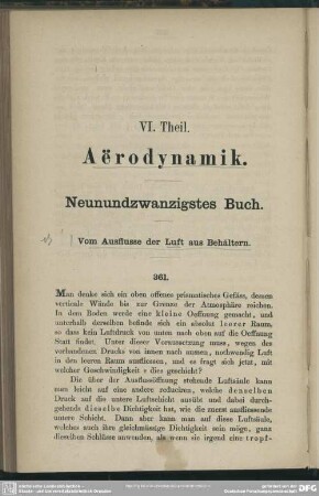 VI. Theil. Aërodynamik