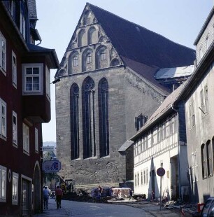 Saalfeld. Ehemalige Franziskanerklosterkirche Sankt Andreas. Östlicher Abschluß von Nordosten