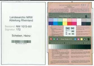 Entnazifizierung Heinz Scheben , geb. 29.11.1913 (Kaufmann)