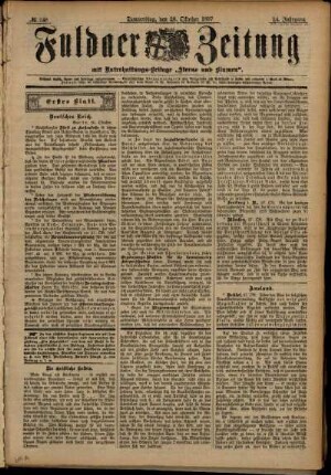 Erste Ausgabe vom Donnerstag, den 28. Oktober 1897.