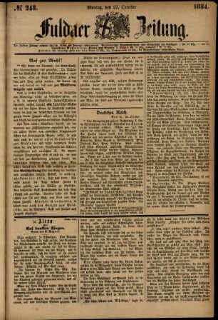 Ausgabe vom Montag, den 27. Oktober 1884.