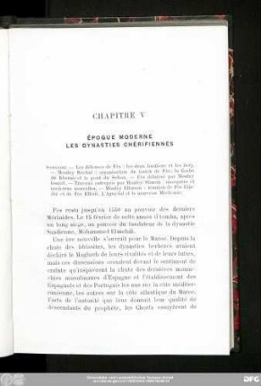 Chapitre V Époque Moderne Les Dynasties Chérifiennes