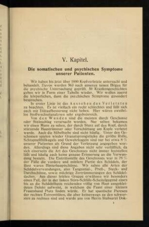 65-99, V. Kapitel: Die somatischen und psychischen Symptome unserer Patienten