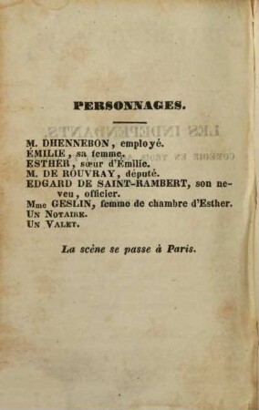 Les indépendants : comédie en 3 actes et en prose