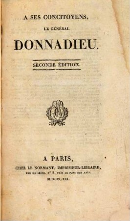 A ses concitoyens : [Paris, le 4 septembre 1819]