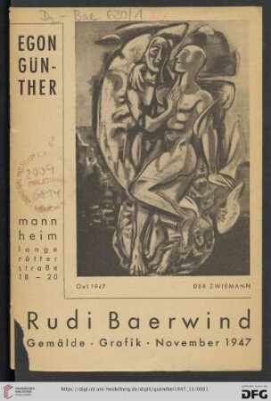 Rudi Baerwind : Gemälde, Grafik, November 1947