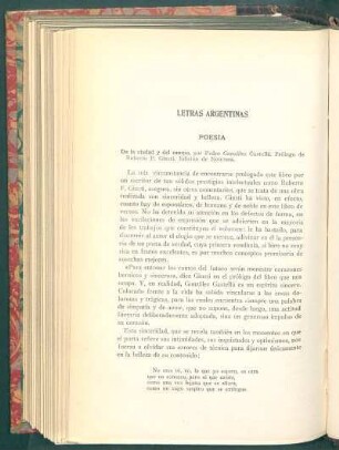Letras argentinas : Poesía