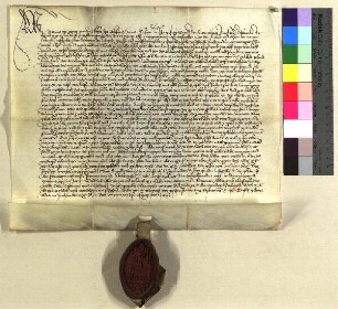 Georius, Abt des Egydien Klosters zu Nürnberg, vidimiert eine Urkunde vom 4. Februar 1424.