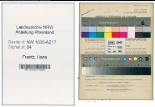 Entnazifizierung Hans Frantz , geb. 22.01.1896 (Bergbauangestellter)
