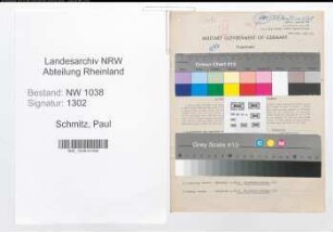 Entnazifizierung Paul Schmitz , geb. 23.07.1892 (Handelsvertreter)