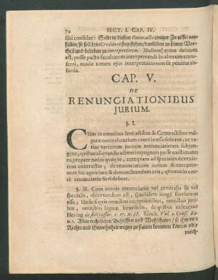 Cap. V. De Renunciationibus Iurium.