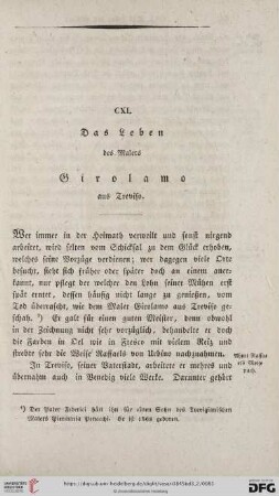 CXI. Das Leben des Malers Girolamo aus Treviso