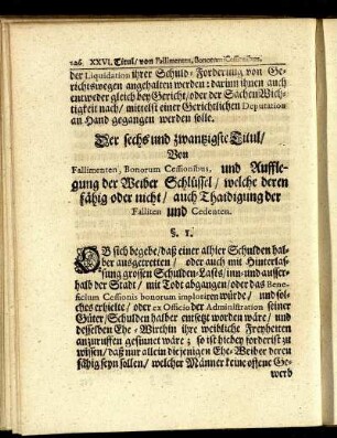 Der sechs und zwanzigste Titul. - Der neun und zwanzigste Titul.