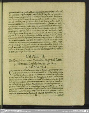 Caput II. De Consideratione Victualium quoad Rempublicam & Legislationem civilem